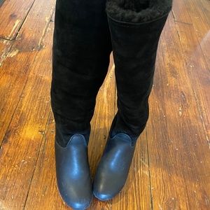 No. 6 black suede clog boots shearling lined 41
